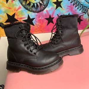 Dr. Martens Lace 1460 Faux Fur Boots